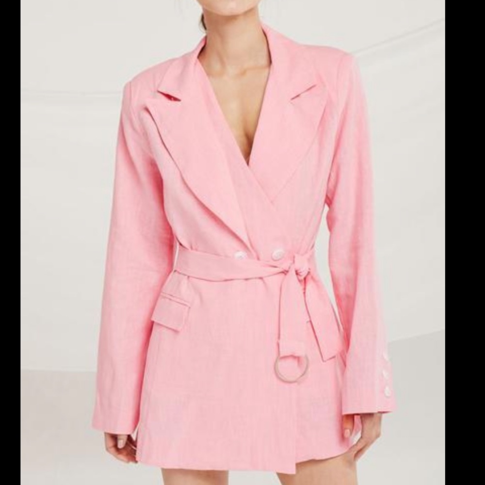 Storets pink asymmetric blazer dress